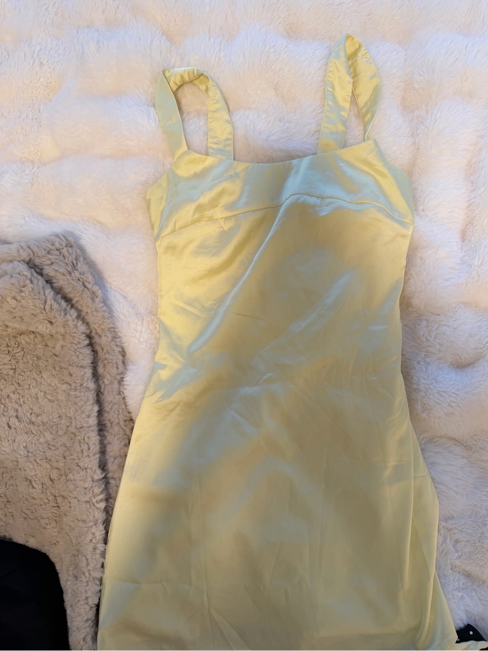 Butter Yellow Satin Slip Dress — Peppermayo